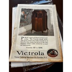 Vintage Print Ad Taylor Stoker Victrola‎ Nipper Dog Industrial Antique Ephemera